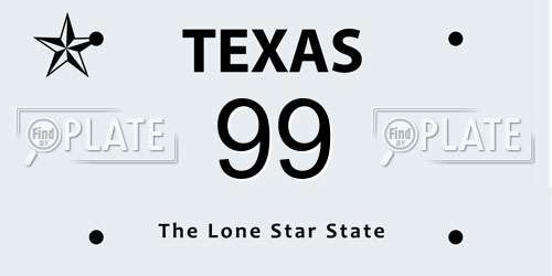 99 Texas License Plate