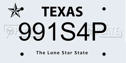 991S4P Texas License Plate