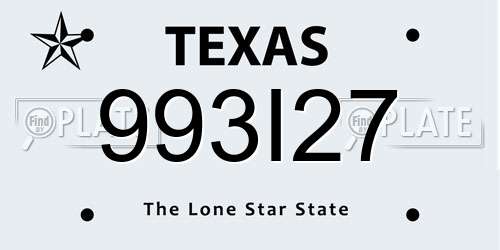 993I27 Texas License Plate