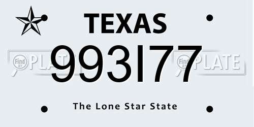 993I77 Texas License Plate