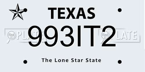 993IT2 Texas License Plate