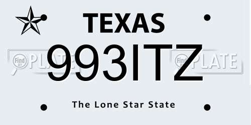 993ITZ Texas License Plate