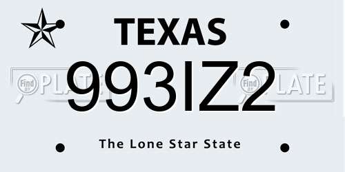 993IZ2 Texas License Plate