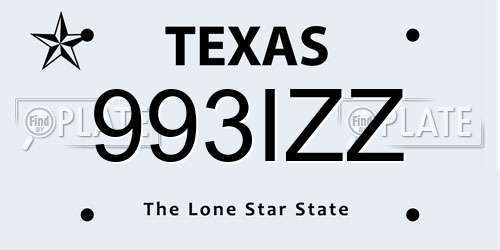 993IZZ Texas License Plate