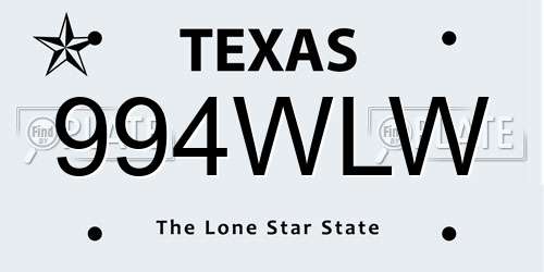 994WLW Texas License Plate
