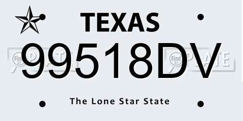 99518DV Texas License Plate