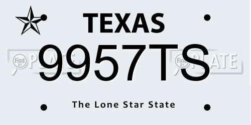 9957TS Texas License Plate