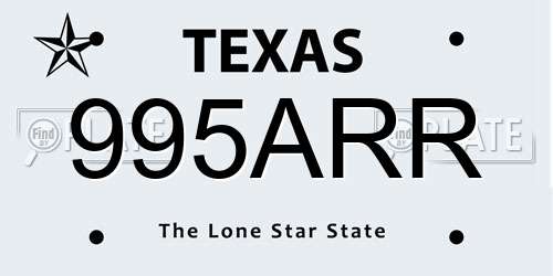 995ARR Texas License Plate