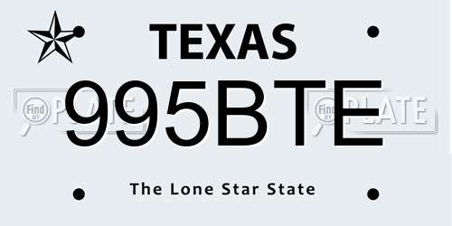 995BTE Texas License Plate