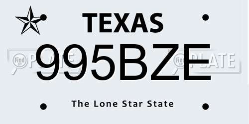 995BZE Texas License Plate