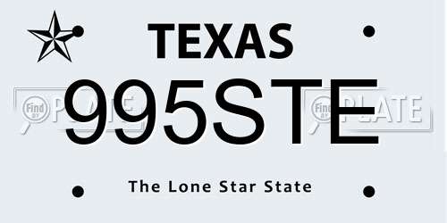 995STE Texas License Plate