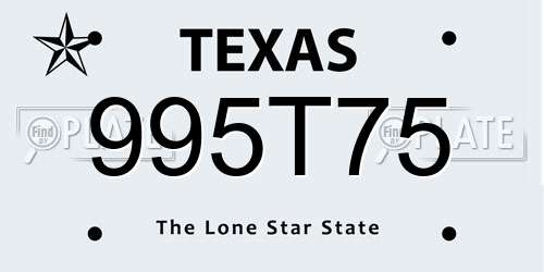 995T75 Texas License Plate