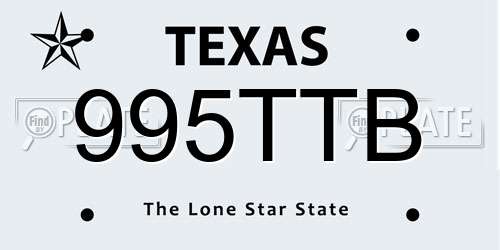 995TTB Texas License Plate
