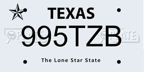 995TZB Texas License Plate