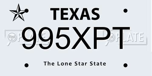 995XPT Texas License Plate