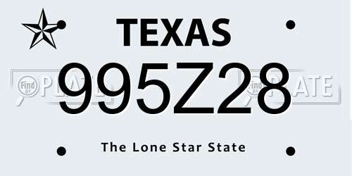 995Z28 Texas License Plate