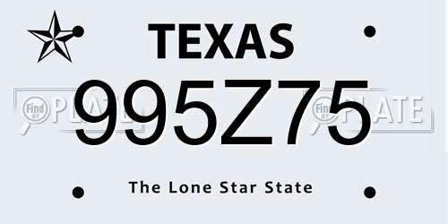 995Z75 Texas License Plate