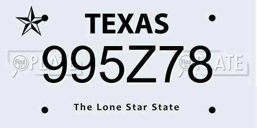 995Z78 Texas License Plate