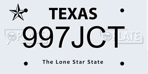 997JCT Texas License Plate
