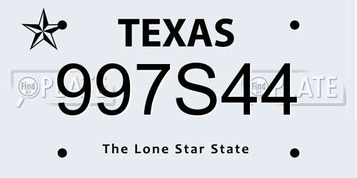 997S44 Texas License Plate