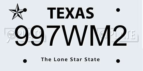 997WM2 Texas License Plate