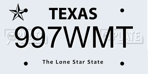 997WMT Texas License Plate