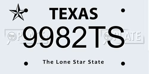 9982TS Texas License Plate