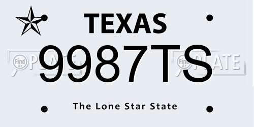 9987TS Texas License Plate
