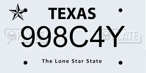 998C4Y Texas License Plate