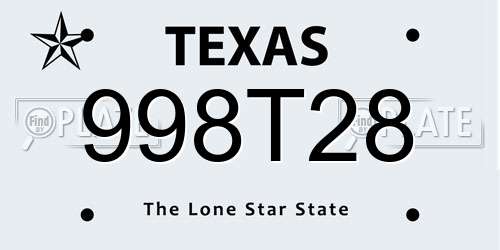998T28 Texas License Plate