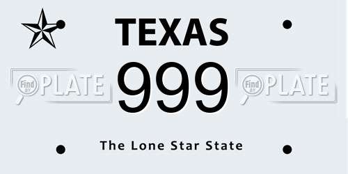 999 license plate in TX state