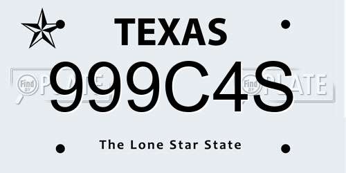999C4S Texas License Plate