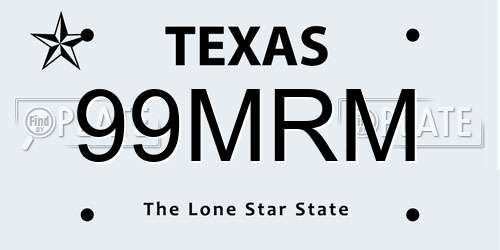 99MRM Texas License Plate