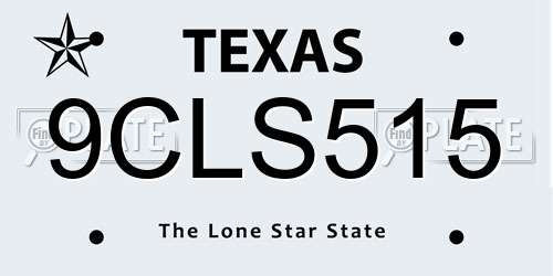 9CLS515 Texas License Plate