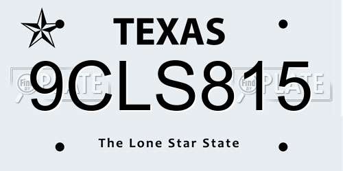 9CLS815 Texas License Plate