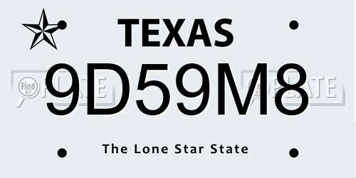 9D59M8 Texas License Plate