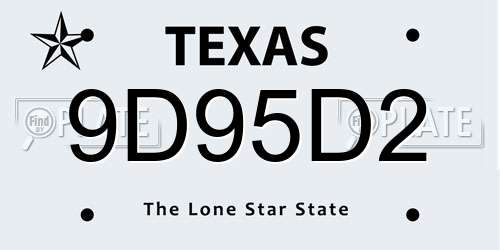 9D95D2 Texas License Plate