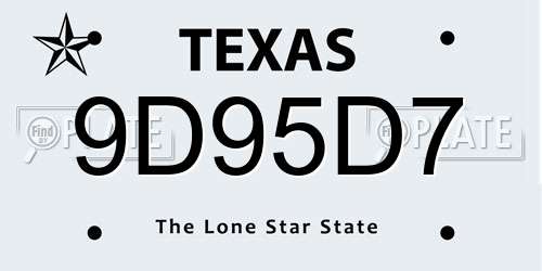 9D95D7 Texas License Plate