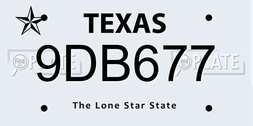 9DB677 Texas License Plate