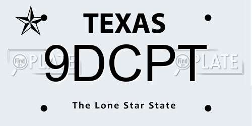 9DCPT Texas License Plate