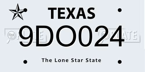 9DO024 Texas License Plate