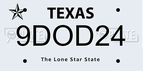 9DOD24 Texas License Plate