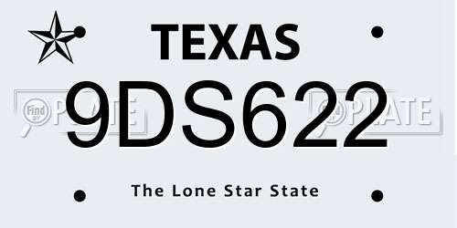 9DS622 Texas License Plate