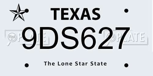 9DS627 Texas License Plate