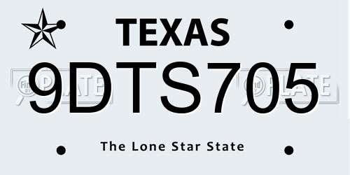 9DTS705 Texas License Plate