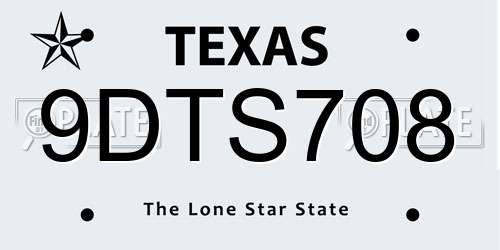 9DTS708 Texas License Plate