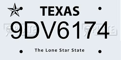 9DV6174 Texas License Plate