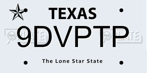 9DVPTP Texas License Plate