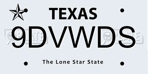 9DVWDS Texas License Plate