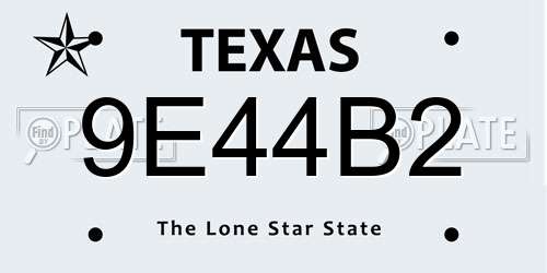 9E44B2 Texas License Plate